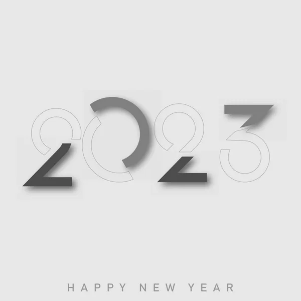 新年快乐2023年文字排版设计 矢量说明 — 图库矢量图片