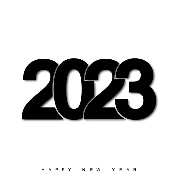 Mutlu Yıllar 2023 Metin Tipografi Tasarımı Vektör Illüstrasyonu — Stok Vektör