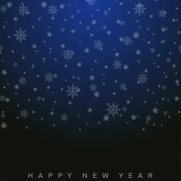 Frohes Neues Jahr Karte Mit Fallenden Schneeflocken Vektorillustration — Stockvektor