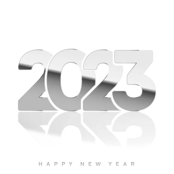 2023 Mutlu Yıllar Gümüş Yazılı Mutlu Noeller Vektör Illüstrasyonu — Stok Vektör