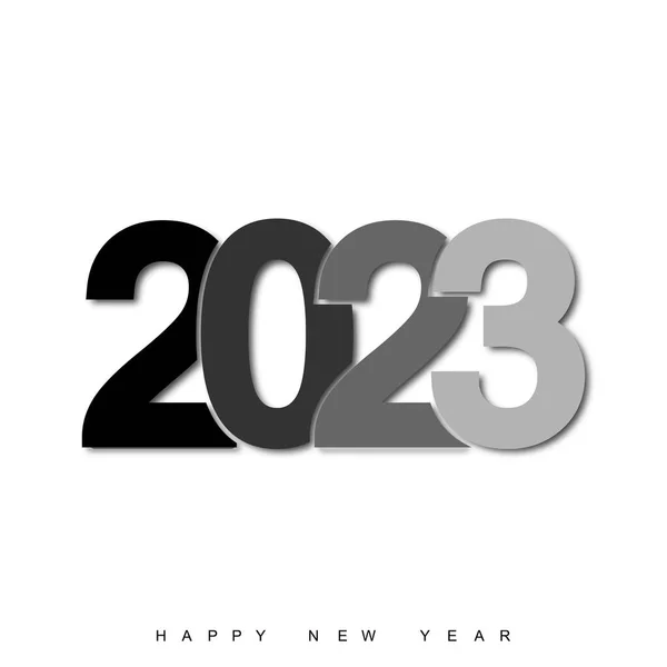 Gelukkig Nieuwjaar 2023 Tekst Typografie Ontwerp Vectorillustratie — Stockvector