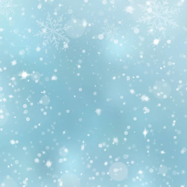 Frohes Neues Jahr Karte Mit Fallenden Schneeflocken Vektorillustration — Stockvektor