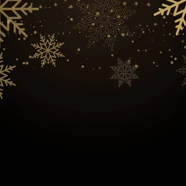 Рождество Новый Год Фоне Падающих Снежинок Черном Векторная Иллюстрация — стоковый вектор
