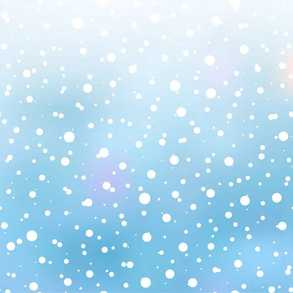 青空に雪が降るとクリスマスとハッピーニューイヤーの背景 ベクターイラスト — ストックベクタ