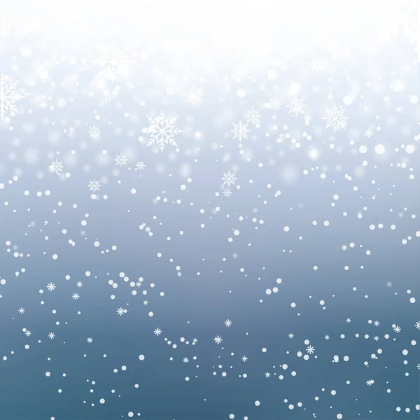 Χριστούγεννα Και Ευτυχισμένο Νέο Έτος Φόντο Πτώση Νιφάδες Χιονιού Μπλε — Διανυσματικό Αρχείο