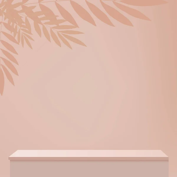 Krem Kolor Podium Minimalny Krem Kolor Ściany Sceny Pastelowy Kolor — Wektor stockowy