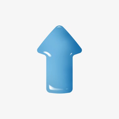 3D ok mavi rengi gösteriyor. Vektör illüstrasyonu