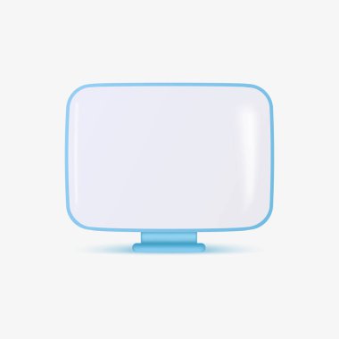 Dini 3D dizüstü bilgisayar monitörü. Vektör illüstrasyonu