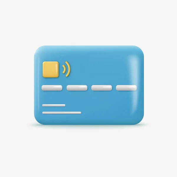 ソフトシャドウの3Dクレジットカード ベクターイラスト — ストックベクタ