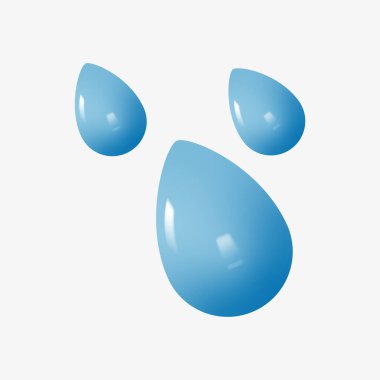 3D mavi su damlası ikonu. Vektör illüstrasyonu