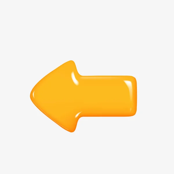 Flecha Apuntando Color Amarillo Izquierdo Ilustración Vectorial — Vector de stock