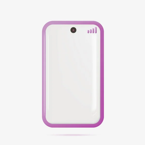 Realista Teléfono Inteligente Púrpura Ilustración Vectorial — Vector de stock