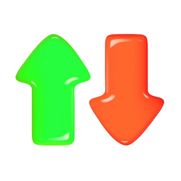 Ícone Setas Vermelho Verde Símbolos Mover Para Cima Para Baixo — Vetor de Stock