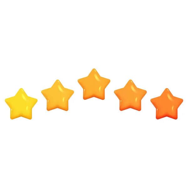 Cinco Estrelas Cores Amarelas Vermelhas Brilhantes Ilustração Vetorial — Vetor de Stock