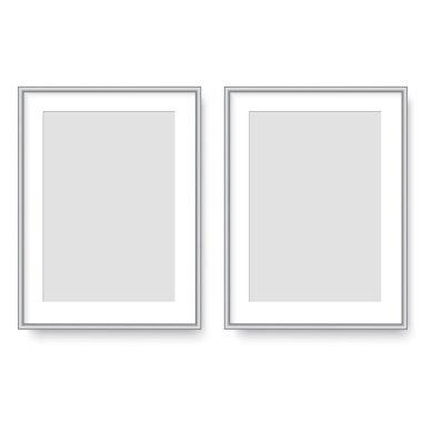 Gerçekçi beyaz resim çerçevesi. Vektör illüstrasyonu