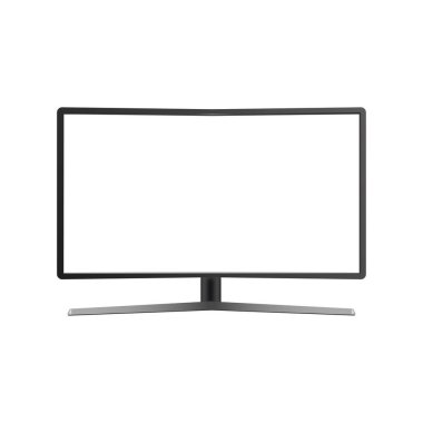 Arka planda siyah LED TV ekranı boş. Vektör illüstrasyonu