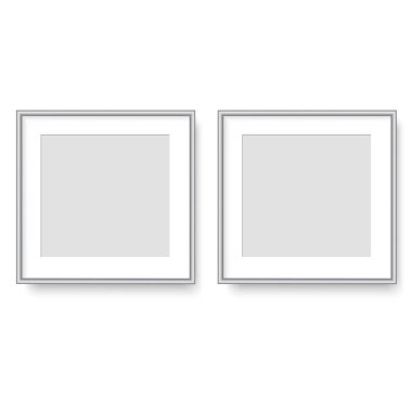 Gerçekçi beyaz resim çerçevesi. Vektör illüstrasyonu