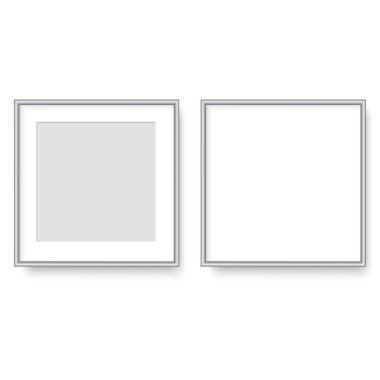 Gerçekçi beyaz resim çerçevesi. Vektör illüstrasyonu