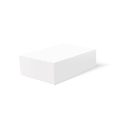 Tasarım ve logon için kutu. 3D karton kutu. Model Yukarı. Vektör illüstrasyonu