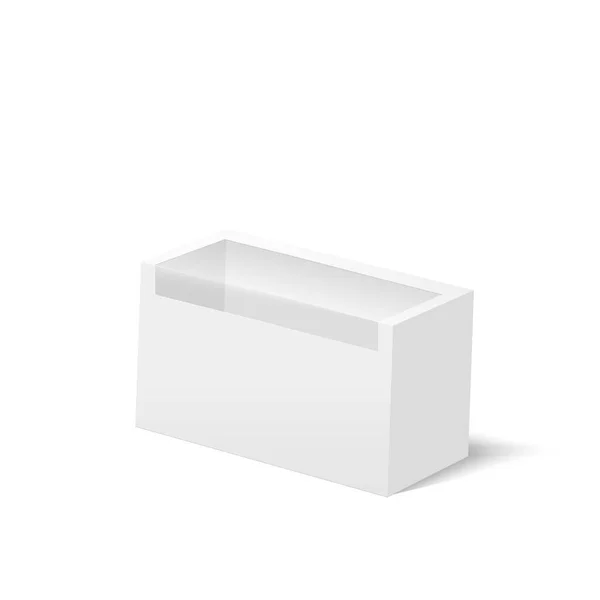 Universal Mockup Blank Cardboard Box Transparent Window Vector Illustration — Stock Vector