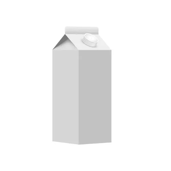 ミルクおよびジュースのための現実的なカートンのパッケージ ベクトルイラスト — ストックベクタ