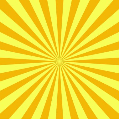 Sarı güneş ışınları deseni. Vektör illüstrasyonu