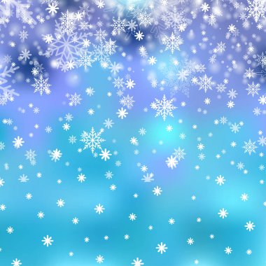 Noel, kar yağan arka plan, kar taneleri kış ve yeni yıl tatilleri için kar yağışı. Vektör.