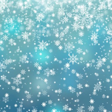 Noel, kar yağan arka plan, kar taneleri kış ve yeni yıl tatilleri için kar yağışı. Vektör.