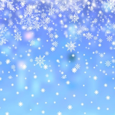 Noel, kar yağan arka plan, kar taneleri kış ve yeni yıl tatilleri için kar yağışı. Vektör.