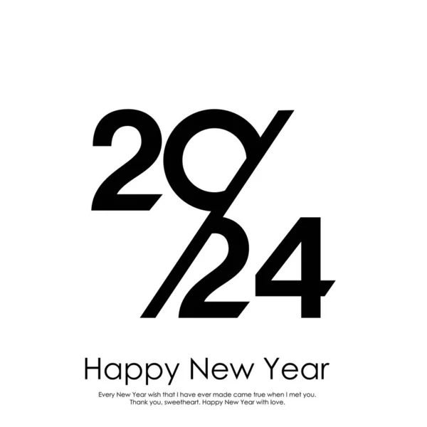 2024 Frohes Neues Jahr Logo Text Design Vektorillustration — Stockvektor