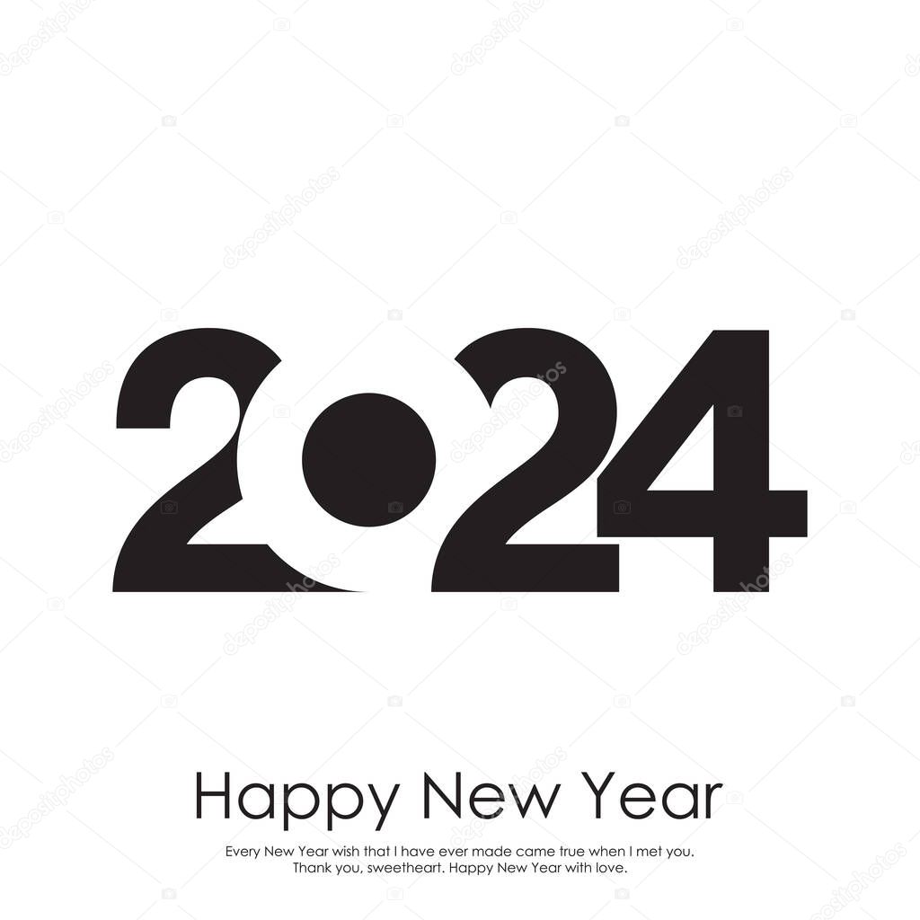 2024 Happy New Year logo text design. Vector illustration