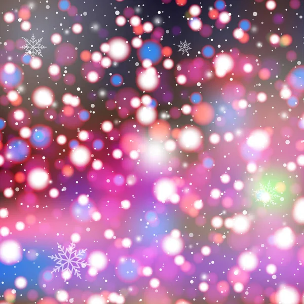 Karácsony Havas Háttér Csökkenő Hópelyhek Hóeltolódás Téli Újévi Ünnepek Vektorillusztráció — Stock Vector
