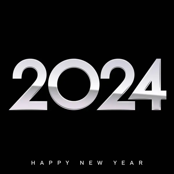 2024 Design Clássico Feliz Ano Novo Com Números Únicos Modernos Ilustrações De Stock Royalty-Free