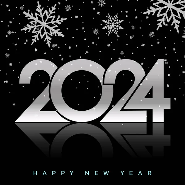 2024 Diseño Clásico Feliz Año Nuevo Con Números Únicos Modernos Vector De Stock
