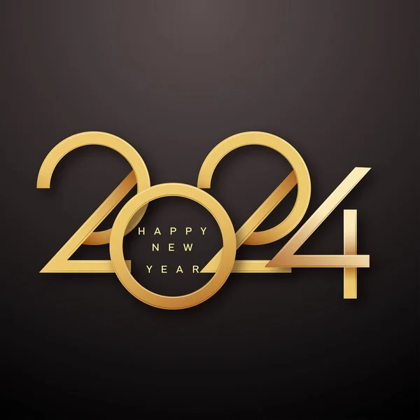 2024 Design Clássico Feliz Ano Novo Com Números Únicos Modernos Gráficos De Vetores