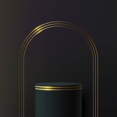 Modern moda renkli silindir podyumları. Vektör illüstrasyonu