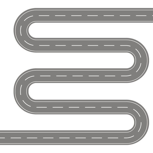 Street and road with footpaths and crossroads. Vector.