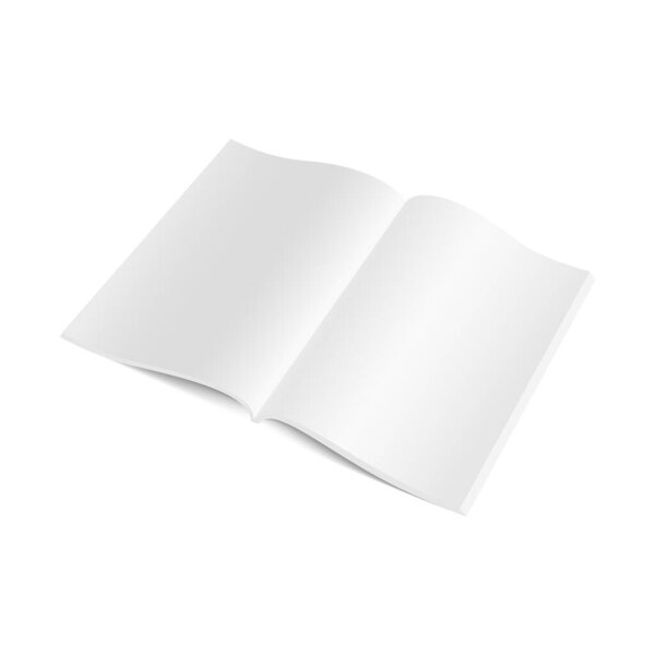 Blank flying cover of magazine, book, booklet, brochure mock up. Vector illustration