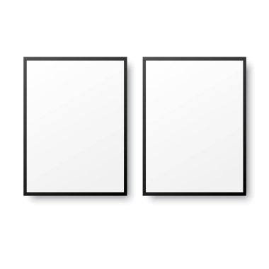 Yumuşak çerçeveli iki gerçekçi çerçeve. Vektör illüstrasyonu