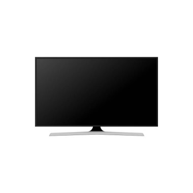 Arka planda gerçekçi bir televizyon ekranı. Televizyon, modern boş ekran LCD 'si. Vektör illüstrasyonu