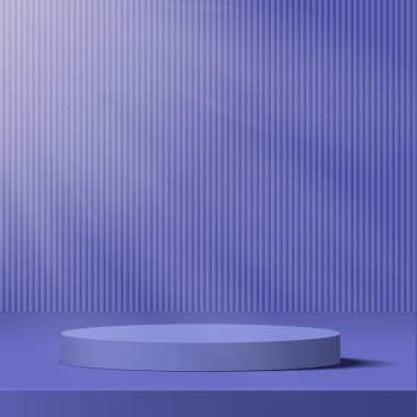 Mavi podyum ya da spot ışıkları olan kaide. Vektör illüstrasyonu