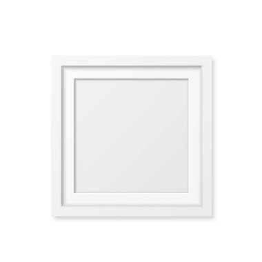 A blank white square frame with a minimalist design. Vector illustration