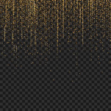 Altın Düşen Yeni Yıl Parıltısı Parıldayan Işıklar Vektör Arkaplan Tasarımı.