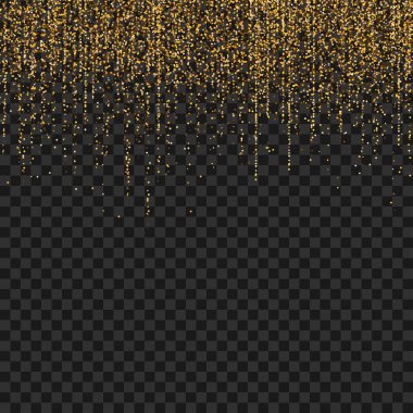 Altın Düşen Yeni Yıl Parıltısı Parıldayan Işıklar Vektör Arkaplan Tasarımı.