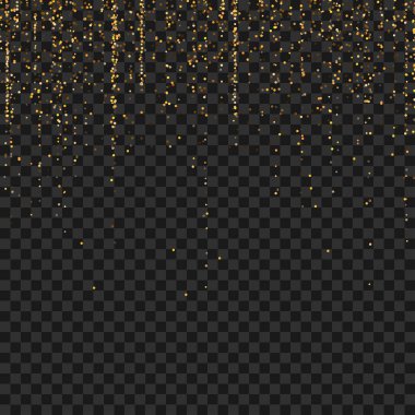 Altın Düşen Yeni Yıl Parıltısı Parıldayan Işıklar Vektör Arkaplan Tasarımı.