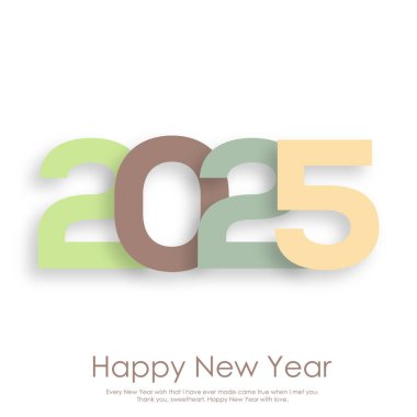 Renkli 2025 Yılbaşı ve Tatil Vektörü illüstrasyonları için Yeni Yıl Kartı