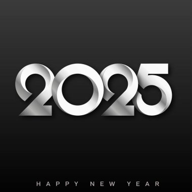 Mutlu yıllar 2025. Stil Yeni Yıl Kutlama Kartı Vektörü illüstrasyonuName