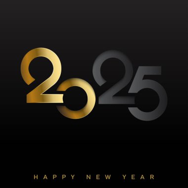 Zarif 2025 Yeni Yıl Tasarımı. Lüks Yeni Yıl 2025 Selamlama Vektörü illüstrasyonu