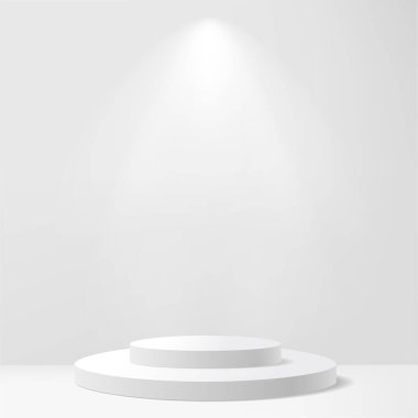 Tropikal Palm Leaf ile Modern Minimalist Beyaz Yaya Gösterimi. Vektör illüstrasyonu