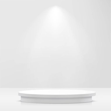Tropikal Palm Leaf ile Modern Minimalist Beyaz Yaya Gösterimi. Vektör illüstrasyonu